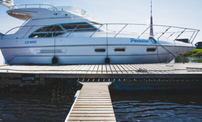 On yacht from the center of Riga to the sea. The route takes 3 hours.