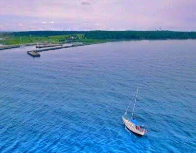 On a yacht from Riga to the island of Ruhnu. The route is for 3-4 days.